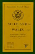 1953 Scotland v Wales signed rugby programme: Played at Murrayfield 7th February 1953, signed by 5