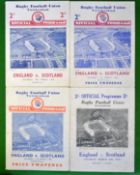 Collection of 1930s England v Scotland rugby programmes – to incl 32, 34 Triple Crown winners, 36