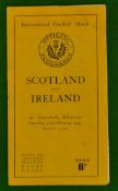 1947 Scotland v Ireland Rugby Programme – played at Murrayfield on 22/02/1947 with general