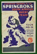1931/32 South Africa Springboks Rugby Tour Souvenir pre-tour programme to England, Ireland and Wales