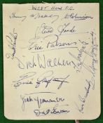 1949/50 West Ham United Signed Autograph Page: Signed by 12 Players B Robinson, E Parsons, D Parker,