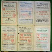 Collection of Wales rugby programmes from the early 50s to incl v England 51, 2x 53 one with punch