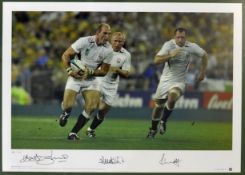 2003 England Winners Rugby World Cup Final signed ltd print – original Big Blue Tube World Cup