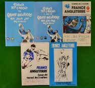 1980s France v England signed rugby programmes: complete run of England away games from 1980 to 1988