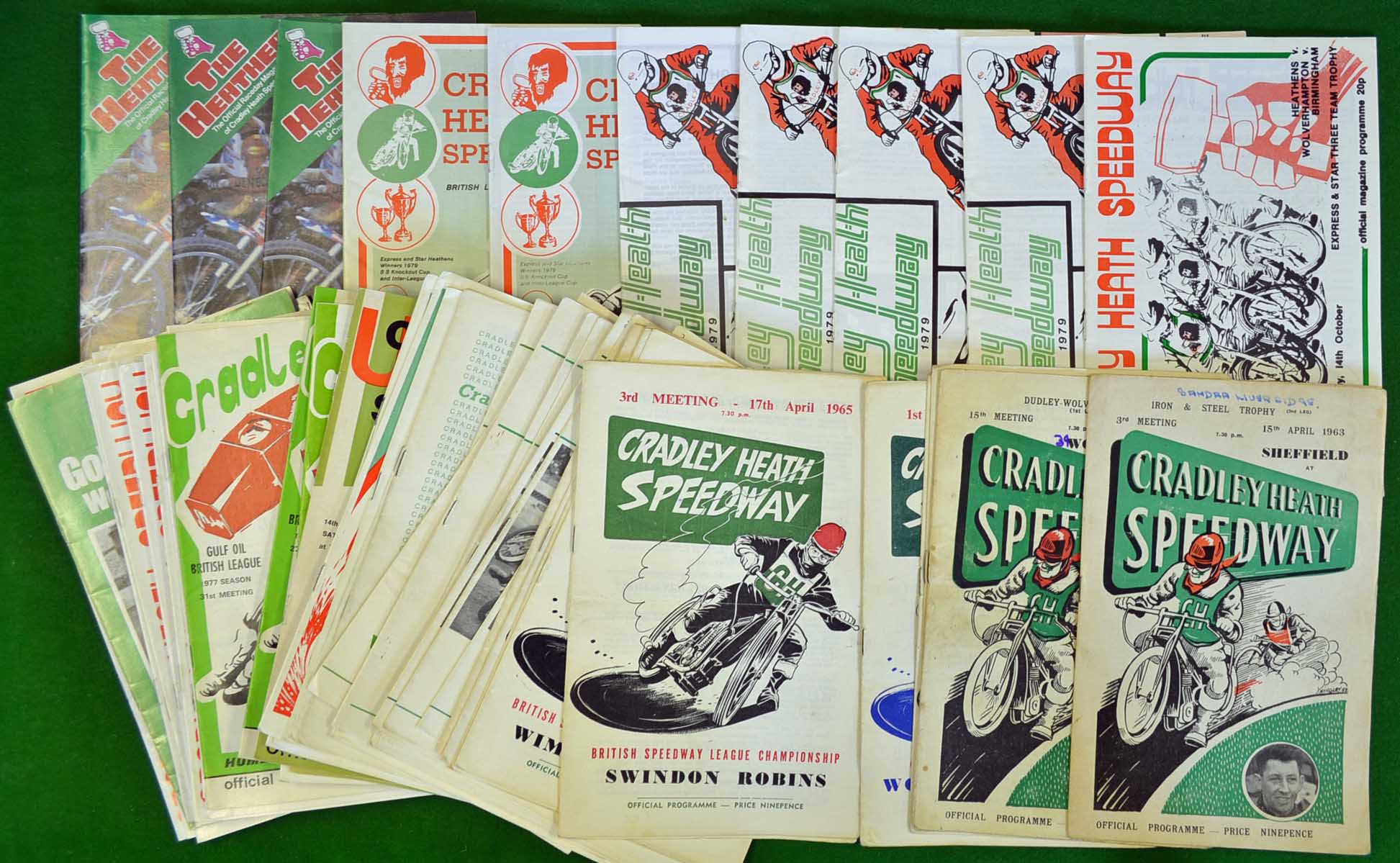 Collection of 1960 / 70 Cradley Heath Speedway Programmes: To include Home and Away featuring