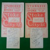 1940s Stoke City Football Programmes: To include Stoke City v Chelsea 2nd October 1948, Manchester