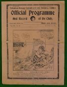 1927 Tottenham Hotspur v Sunderland Football Programme: Played at home 22nd October 1927 having