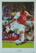 Football signed Limited Edition Print: 2003 Player of the Year Thierry Henry in Action for Arsenal
