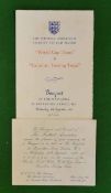 1950 FA Charity Shield Football Match Menu and Invite: World Cup Team v Canadian Team menu held at