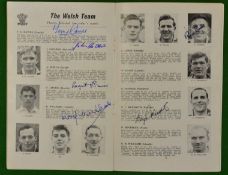 1958 Wales v Australia signed rugby programme: Played at Cardiff Arms Park 4th January 1958,