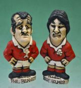 2x Original small Grogg Welsh rugby figures – to incl “Phil Bennett" and “Terry Holmes" stamped on