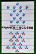 1967 France (Champions) v Scotland Rugby programme – played on 14th January at Stade Colombes – very