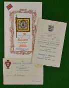 1950 England Continental Tour Menu, Itinerary and Invite: To consist of Menu held at Hotel Metropole