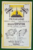 1935/6 Norwich v Chelsea FA Cup 3rd Round Football Programme: Played at Norwich 11th January 1936