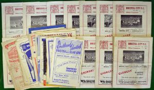 1951/52 Season Bristol City Football Programmes (H&A): To include Gillingham 21/8, Torquay 25/8,