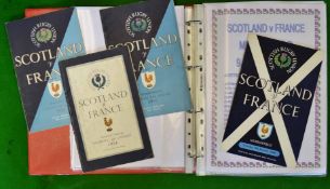 Collection of Scotland v France Signed Rugby Programmes from 1954 onwards : complete run of home