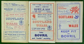 Scotland v Wales Rugby Programmes: 4th February1939 played at Cardiff Arms Park loose split cover,