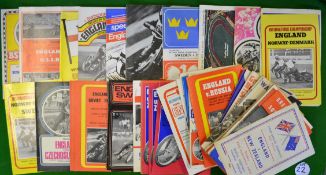 Collection of 1950 / 60 / 70 European Speedway Programmes: To include England v New Zealand 1953, GB