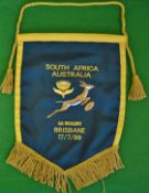 1999 Official South Africa v Australia pennant – for the Tri Nations match played in Brisbane on