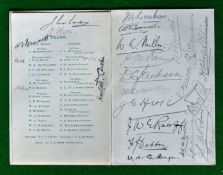 Rare 1906 Lancashire v South Africans signed Dinner Menu - For the post match banquet on 12th