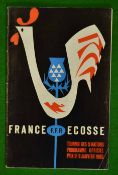 1965 France v Scotland Rugby Programme: Played at Colombes 9th January 1965 minor corner creases
