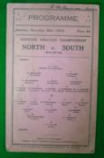 1933 North v South Amateur Championship Signed Football Programme: Played 28th November 1933