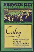 1939/1940 Norwich City Official Handbook: Covering Fixtures Teams and Results