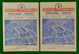 1950 & ’52 England v Wales signed rugby programmes – to incl ’50 Wales Grand Slam season -both