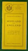 Rare 1921 Scotland v England Rugby programme – played on 19th March at Inverleith, Edinburgh, with