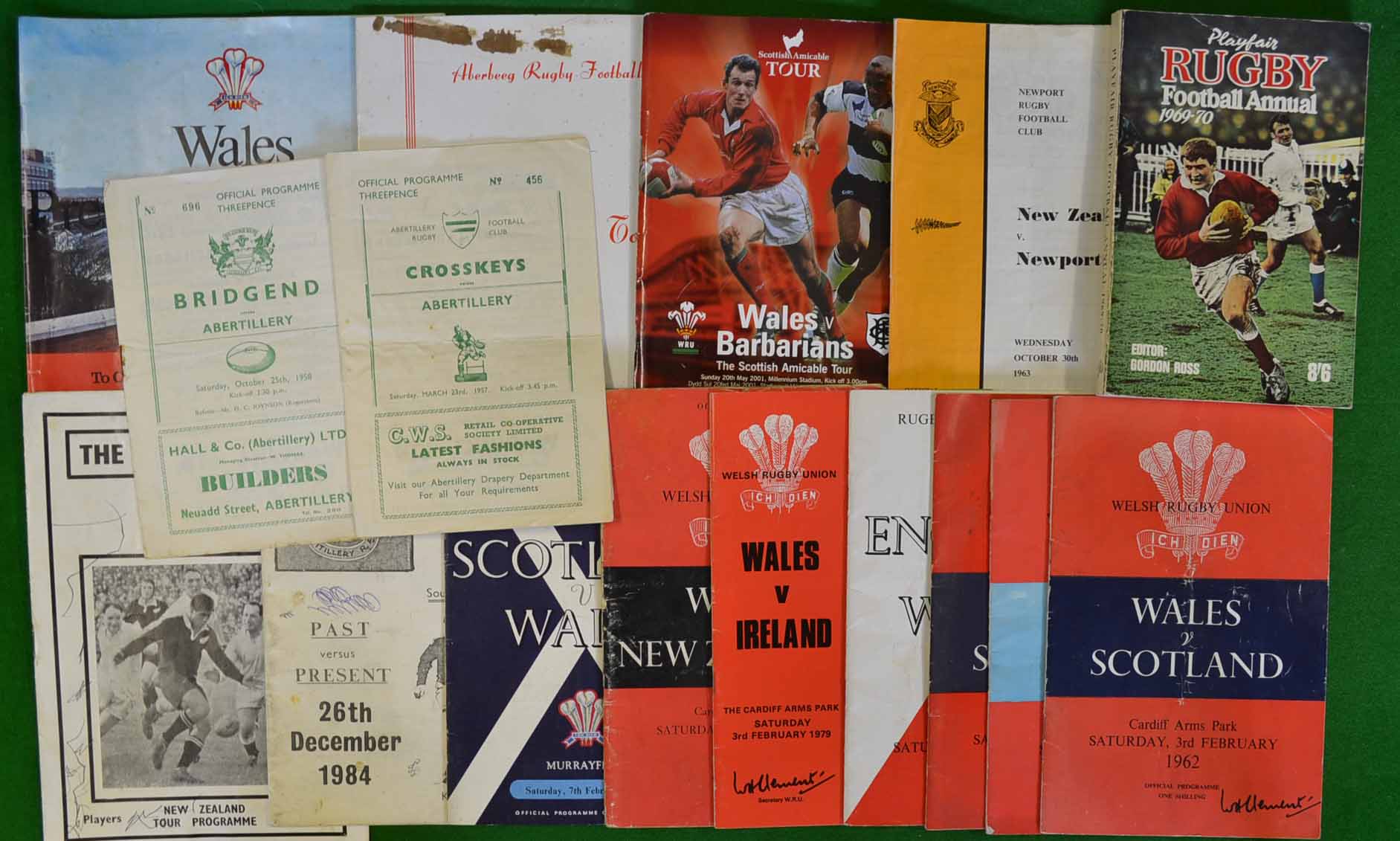 Collection of Rugby Programmes: To include Cross Keys v Abertillery 23/3/57, New Zealand v Newport