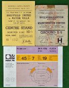 Selection of Football Cup Tickets: To consist of Wolverhampton Wanderers v Manchester Utd 26/3/49,