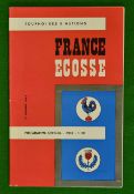 1963 France v Scotland Rugby Programme: Played at Colombes 12th January 1963 good condition