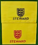 Two Official Umbro Steward Armbands: England 3 Lions crest the Steward wording beneath 2