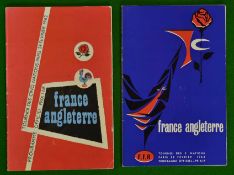 1962 & ‘64 France v England signed rugby programmes – played at Olympique De Colombes both signed in