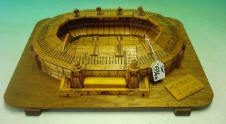 Hand Made Wooden Model of Wembley: Interesting model of Wembley Stadium mounted on a wooden board