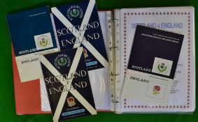 Collection of Scotland v England Signed Rugby Programmes from 1960 onwards: complete run of home