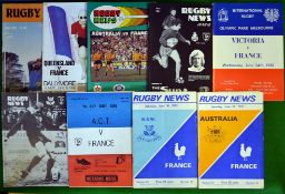 France Rugby tours to Australia programmes from 1972 & 1981 to incl 2x 72 v New South Wales and v