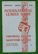 1950 Football League v Scottish League Football Programme: Played at Ayresome Park Middlesbrough