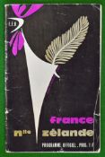 1964 France v New Zealand Rugby Programme – played on 8th February 1964 at Stade Colombes, with some