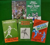 1980s France v Ireland signed rugby programmes: a complete run from ’80 to 88 - all signed to incl
