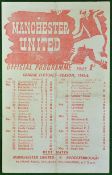 1945/1946 Manchester United v Sheffield United single sheet football programme: played on 26/12/