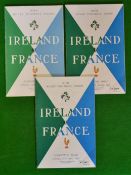 1950s Ireland v France signed rugby programmes - run of (H) games played at Lansdowne ‘- all