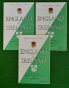 1950s England v Ireland signed rugby programmes – run of home programmes ‘54, ‘56 and 58 c/w 3