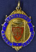 1945/46 Lancashire Rugby League silver gilt and enamel Winners Medal: engraved on the reverse “