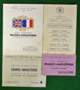 1949 France v England Football Menu, Invite, Itinerary Match Tickets: Two variations played at
