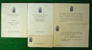 The Football League in Copenhagen 1953 Menu, Itinerary and Invite: 50 Years Jubilee match The