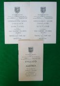 1951 England International Football Match Itineraries: To consist Itinerary for 28th November 1951 v