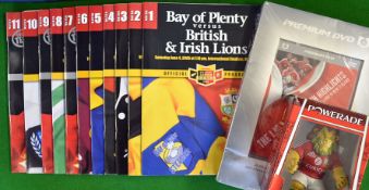 Collection of 2005 British Lions Tour to New Zealand programmes and mascot to incl Powerade “British