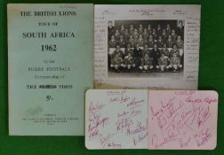 Selection of British Lions related Items: To consist of 1962 Tour of South Africa report, 1959 Photo