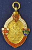 1947/48 Rugby League County Championships silver gilt and enamel Winners medal: engraved on the